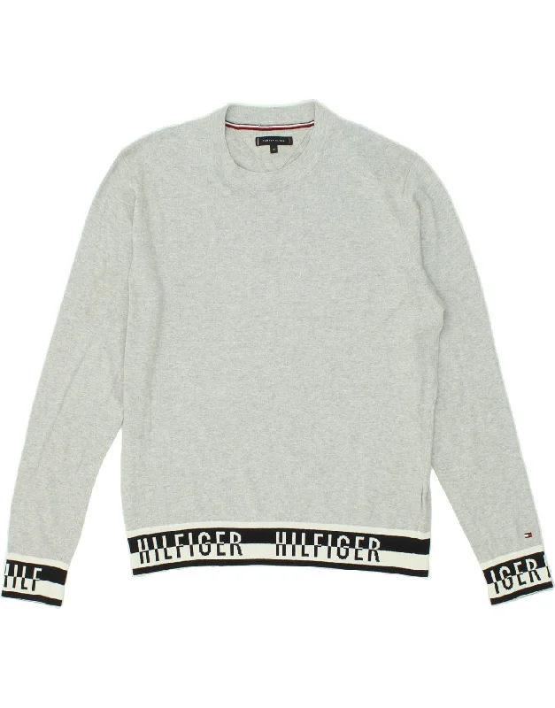 TOMMY HILFIGER Womens Sweatshirt Jumper UK 20 2XL Grey Cotton Hoodie with Contrast Stitching Detailed Premium TOMMY HILFIGER Womens Sweatshirt Jumper UK 20 2XL Grey Cotton Hoodie with Contrast Stitching Detailed Premium