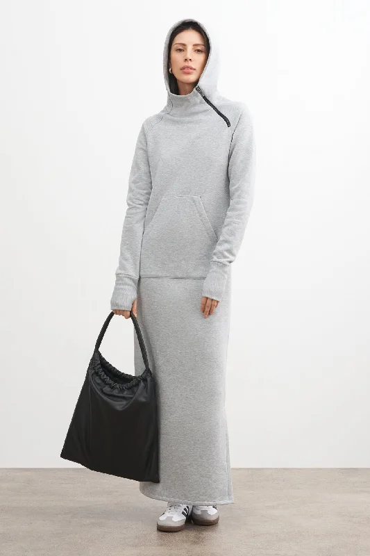 Tompkins Sweatshirt Dress Hoodie with Contrast Stitching Detailed Premium
