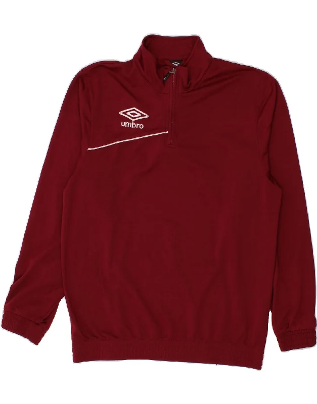 UMBRO Mens Zip Neck Sweatshirt Jumper Large Burgundy Polyester Hoodie Jacket Zipper Layering UMBRO Mens Zip Neck Sweatshirt Jumper Large Burgundy Polyester Hoodie Jacket Zipper Layering