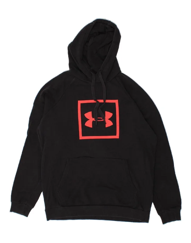 UNDER ARMOUR Mens Graphic Hoodie Jumper Medium Black Cotton Hoodie with Hem Detail Decorative Unique UNDER ARMOUR Mens Graphic Hoodie Jumper Medium Black Cotton Hoodie with Hem Detail Decorative Unique