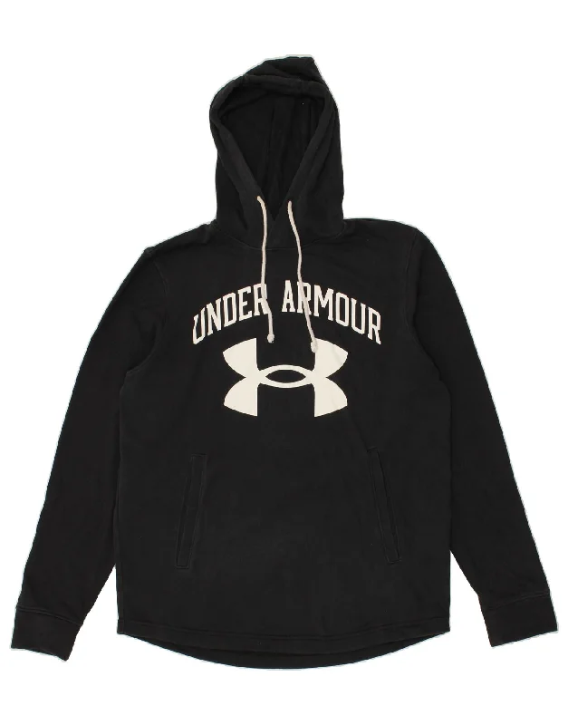 UNDER ARMOUR Mens Graphic Hoodie Jumper Medium Black Cotton