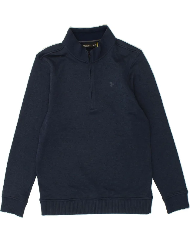 UNDER ARMOUR Mens Zip Neck Sweatshirt Jumper Small Navy Blue Hoodie with Button Classic Timeless UNDER ARMOUR Mens Zip Neck Sweatshirt Jumper Small Navy Blue Hoodie with Button Classic Timeless
