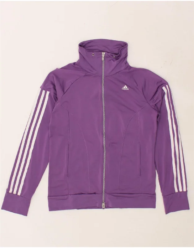 ADIDAS Womens Climacool Tracksuit Top Jacket UK 10 Small Purple Polyester