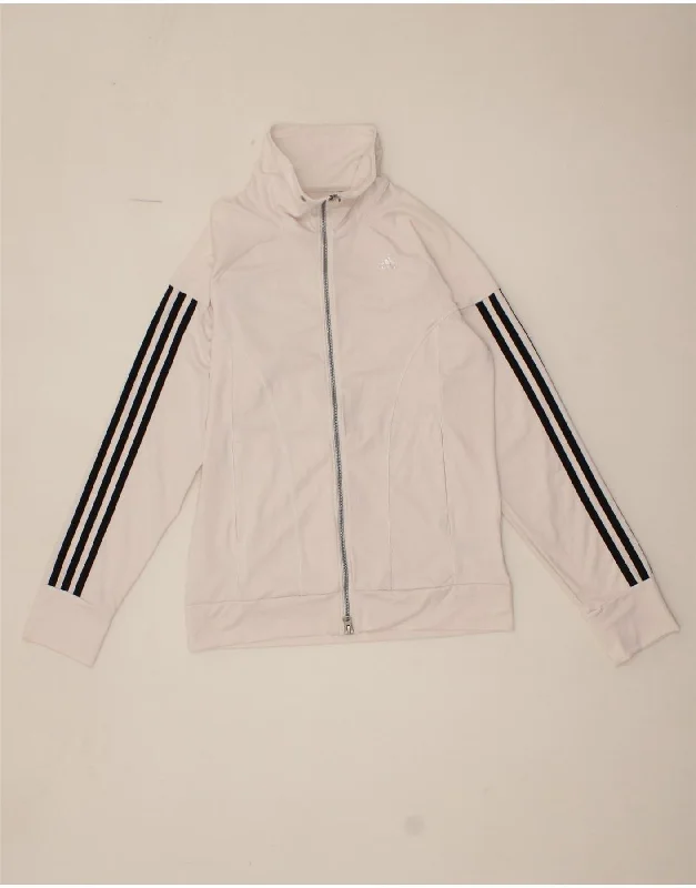 ADIDAS Womens Climacool Tracksuit Top Jacket UK 14 Medium White Polyester