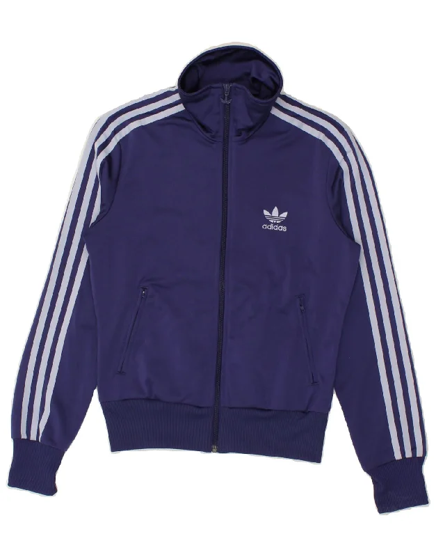 ADIDAS Womens Graphic Tracksuit Top Jacket EU 36 Small Purple Polyester