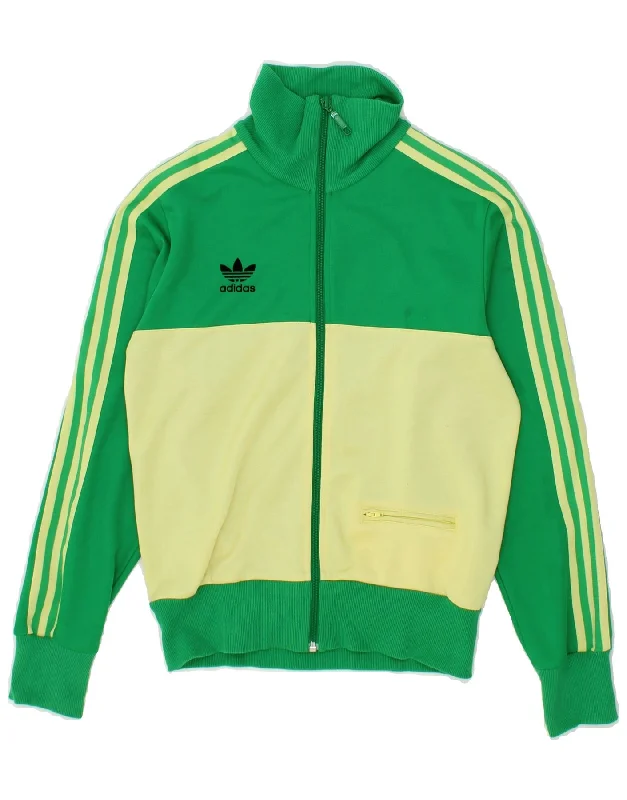 ADIDAS Womens Jamaica Tracksuit Top Jacket UK 14 Medium  Green Colourblock