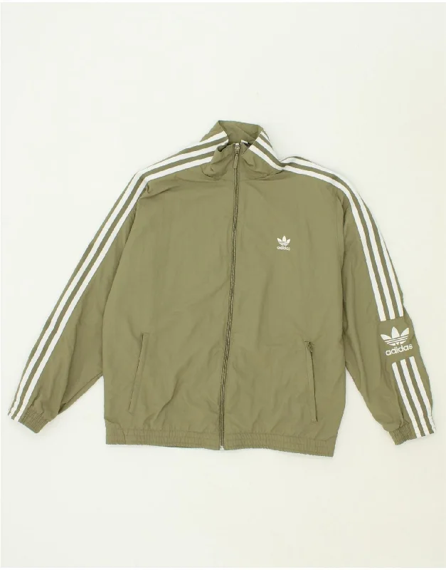 ADIDAS Womens Tracksuit Top Jacket UK 10 Small Green Polyester