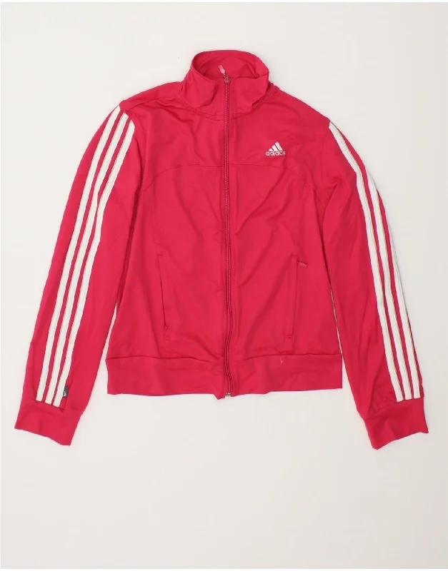 ADIDAS Womens Tracksuit Top Jacket UK 12 Medium  Pink Polyester