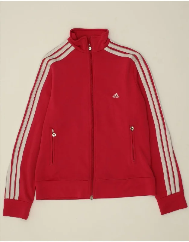 ADIDAS Womens Tracksuit Top Jacket UK 16 Large  Red