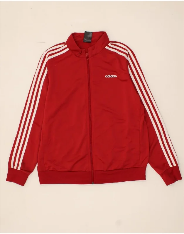 ADIDAS Womens Tracksuit Top Jacket UK 20/22 XL Red Polyester