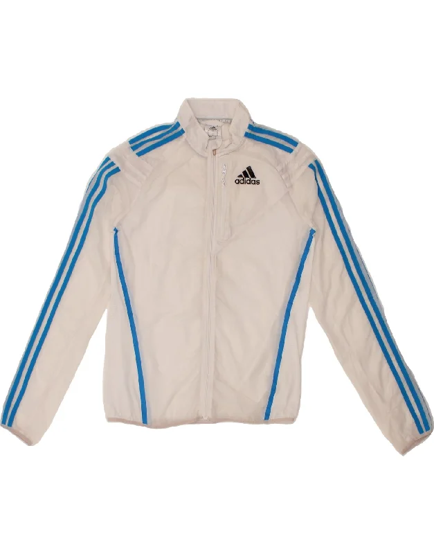 ADIDAS Womens Tracksuit Top Jacket UK 8 Small White Polyester