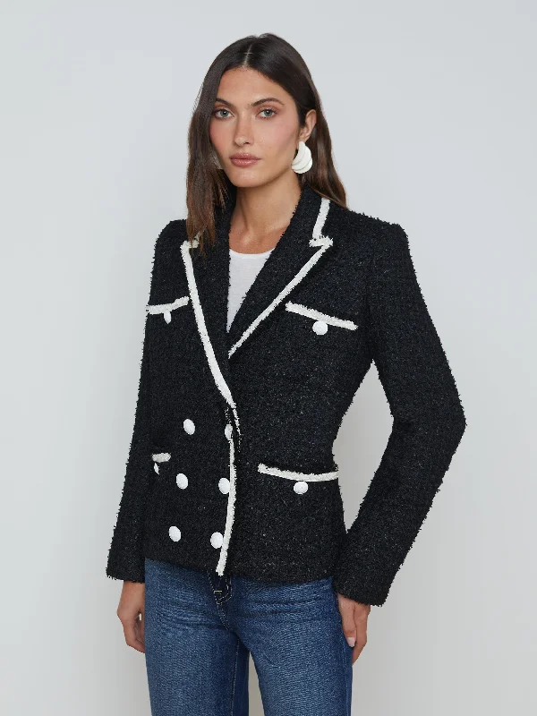 Alectra Tweed Jacket Print Jacket Jacquard Jacket Embroidered Jacket
