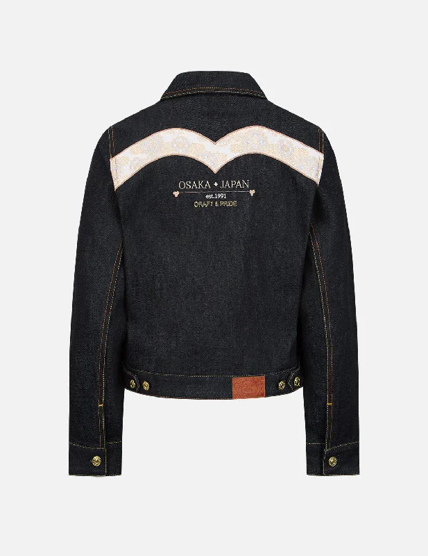 Brocade Seagull and Daicock Appliqué Denim Jacket Knit Jacket Woven Jacket Fleece Jacket Brocade Seagull and Daicock Appliqué Denim Jacket Knit Jacket Woven Jacket Fleece Jacket