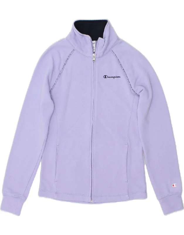 CHAMPION Womens Tracksuit Top Jacket UK 10 Small Purple Cotton