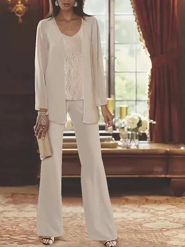 Chiffon Mother of the Bride Pantsuits with Jacket Striped Jacket Polka Dot Jacket Floral Jacket Chiffon Mother of the Bride Pantsuits with Jacket Striped Jacket Polka Dot Jacket Floral Jacket