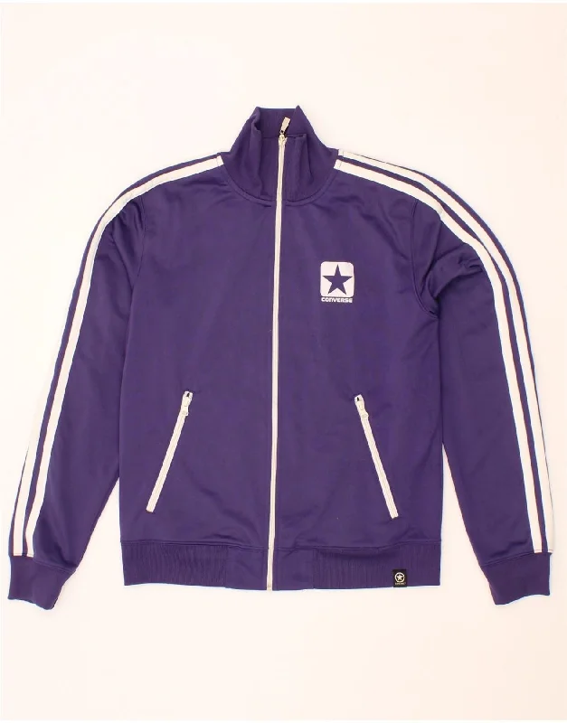 CONVERSE Womens Tracksuit Top Jacket UK 10 Small Purple Polyester