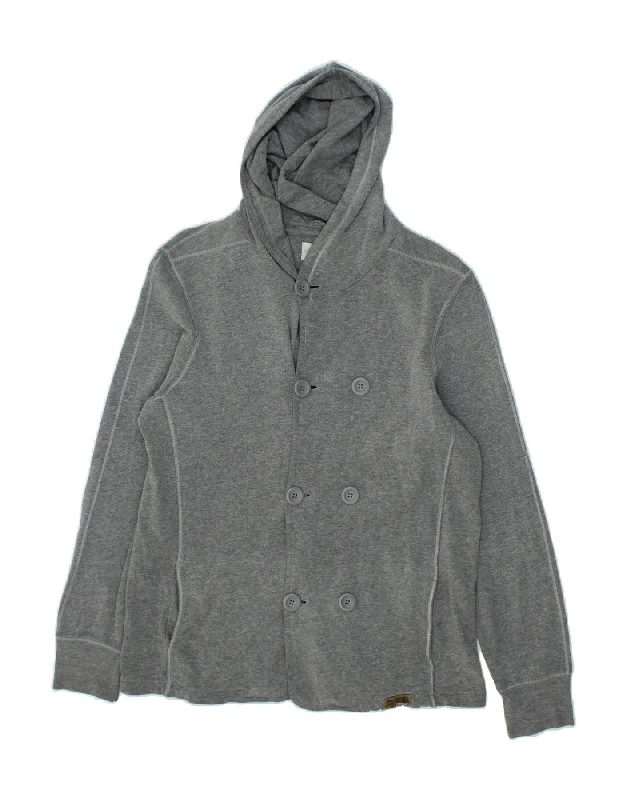 DIESEL Womens Hooded Tracksuit Top Jacket UK 16 Large  Grey