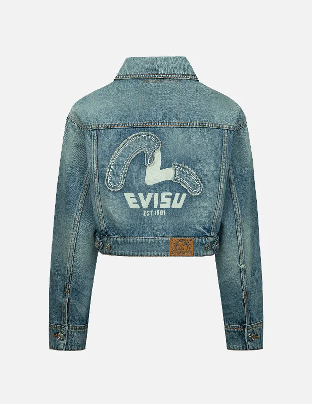 Embellished Denim Seagull Appliqué Denim Jacket Tiered Jacket Buttoned Jacket Zippered Jacket Embellished Denim Seagull Appliqué Denim Jacket Tiered Jacket Buttoned Jacket Zippered Jacket