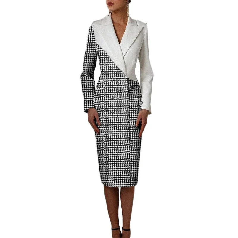 Plaid Double Breasted Women Slim Long Jacket Suits Ladies Prom Evening Guest Formal Wear Customized Blazer Collared Jacket Crew Neck Jacket Turtle Neck Jacket Plaid Double Breasted Women Slim Long Jacket Suits Ladies Prom Evening Guest Formal Wear Customized Blazer Collared Jacket Crew Neck Jacket Turtle Neck Jacket