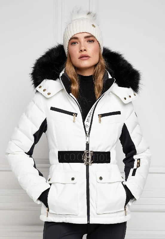 Ski Jacket - White Bomber Jacket Anorak Windbreaker