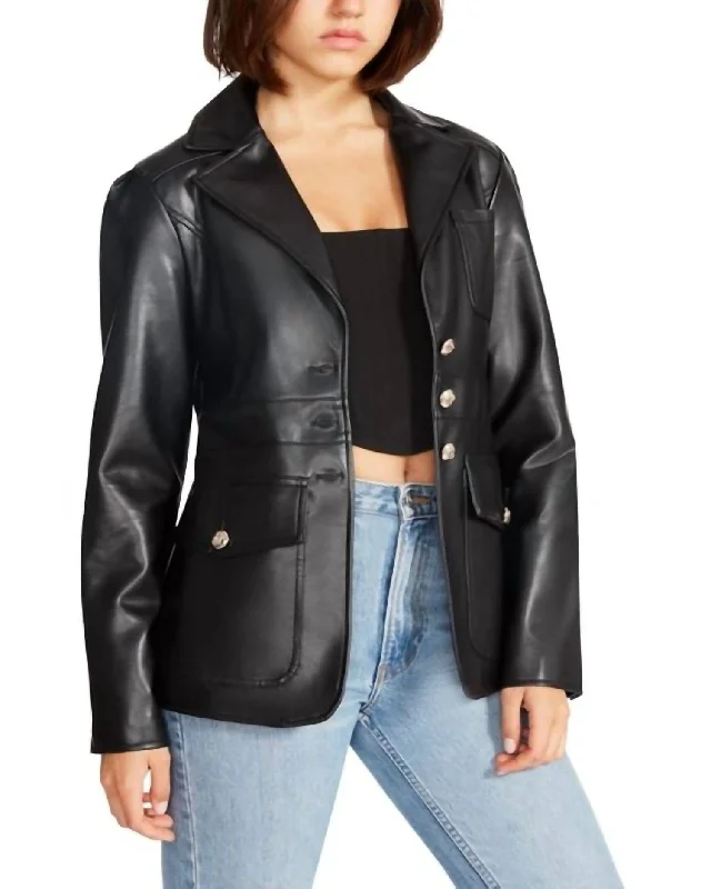 Ivy Blazer Jacket in Black One-Shoulder Jacket Off-the-Shoulder Jacket Asymmetrical Jacket Ivy Blazer Jacket in Black One-Shoulder Jacket Off-the-Shoulder Jacket Asymmetrical Jacket