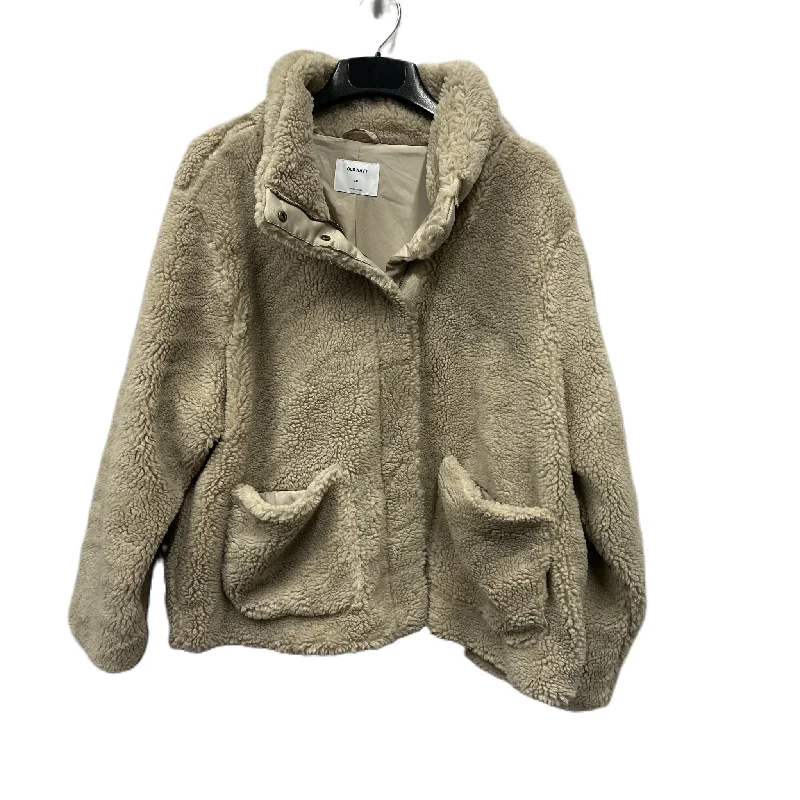 Jacket Faux Fur & Sherpa By Old Navy In Tan, Size: 1x