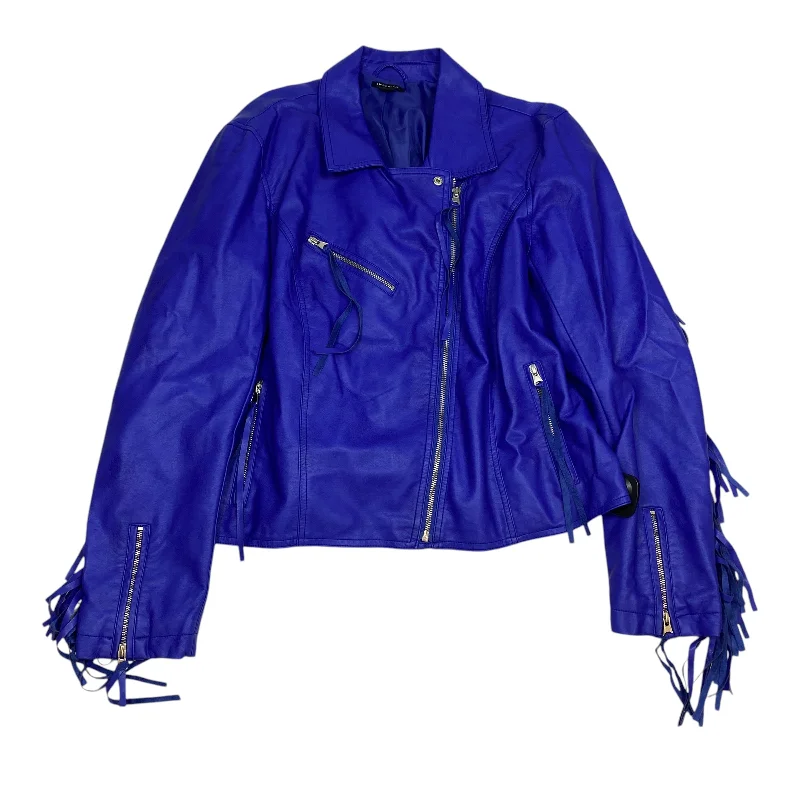 Jacket Moto By I Heart Ronson In Blue, Size: Xl Quilted Jacket Puffer Jacket Insulated Jacket Jacket Moto By I Heart Ronson In Blue, Size: Xl Quilted Jacket Puffer Jacket Insulated Jacket