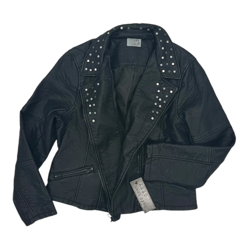 Jacket Moto By Ruff Hewn In Black, Size:Xl