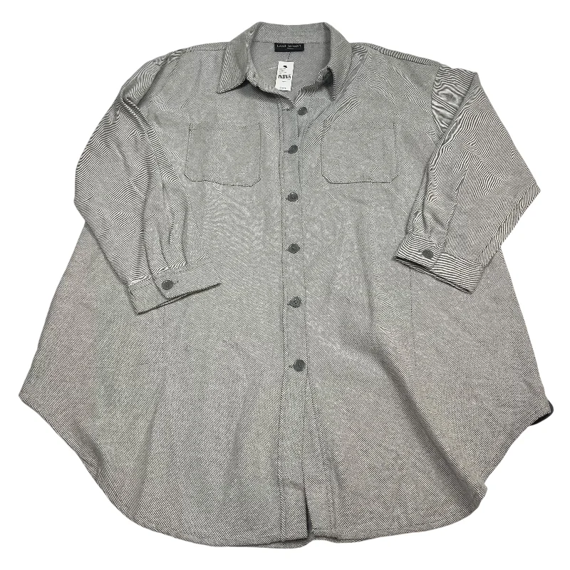 Jacket Shirt By Lane Bryant In Grey, Size: 2x