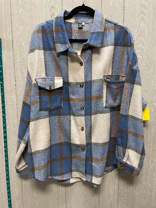 Jacket Shirt By Shein In Plaid Pattern, Size: 3x Ribbed Jacket Pleated Jacket Ruffled Jacket Jacket Shirt By Shein In Plaid Pattern, Size: 3x Ribbed Jacket Pleated Jacket Ruffled Jacket