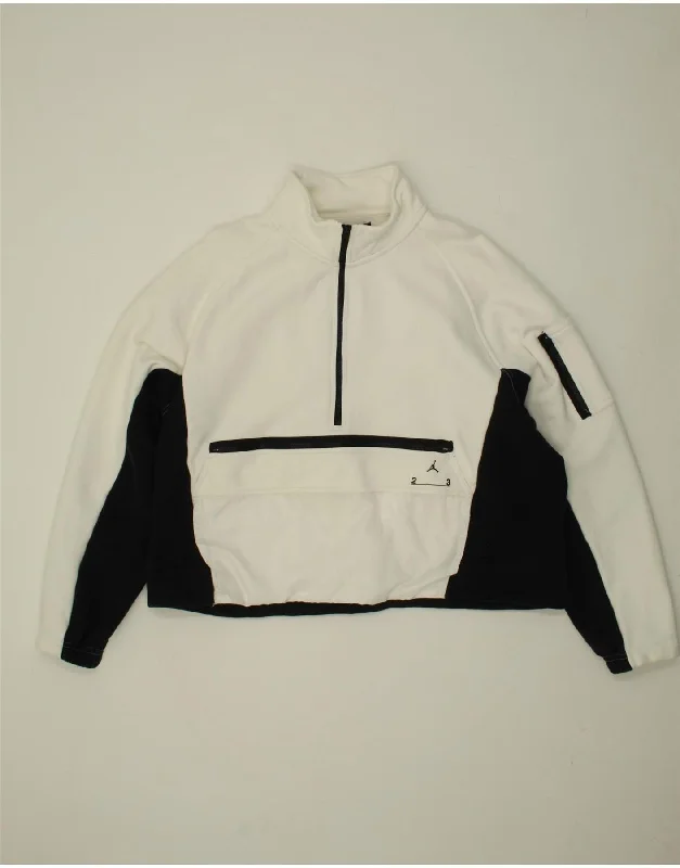 JORDAN Womens Pullover Tracksuit Top Jacket UK 18 XL White Colourblock