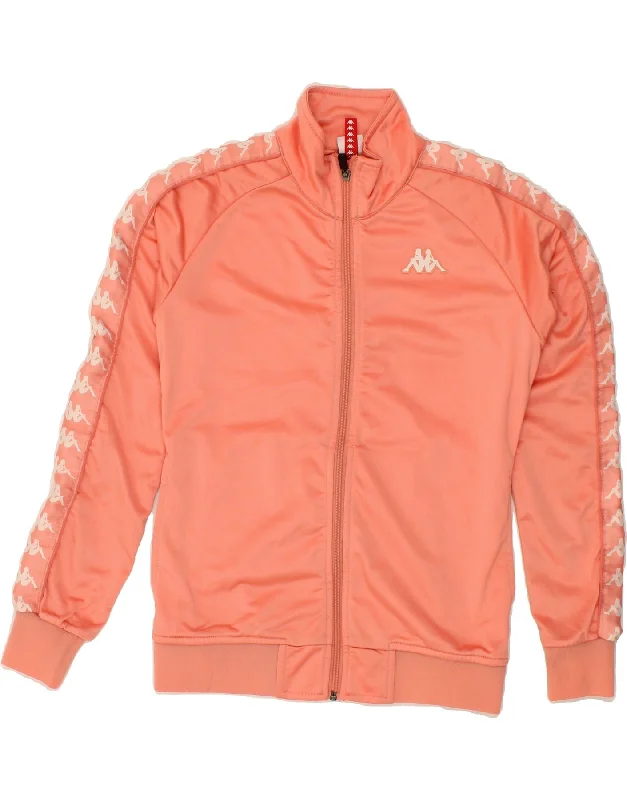 KAPPA Womens Graphic Tracksuit Top Jacket UK 10 Small Orange Polyester