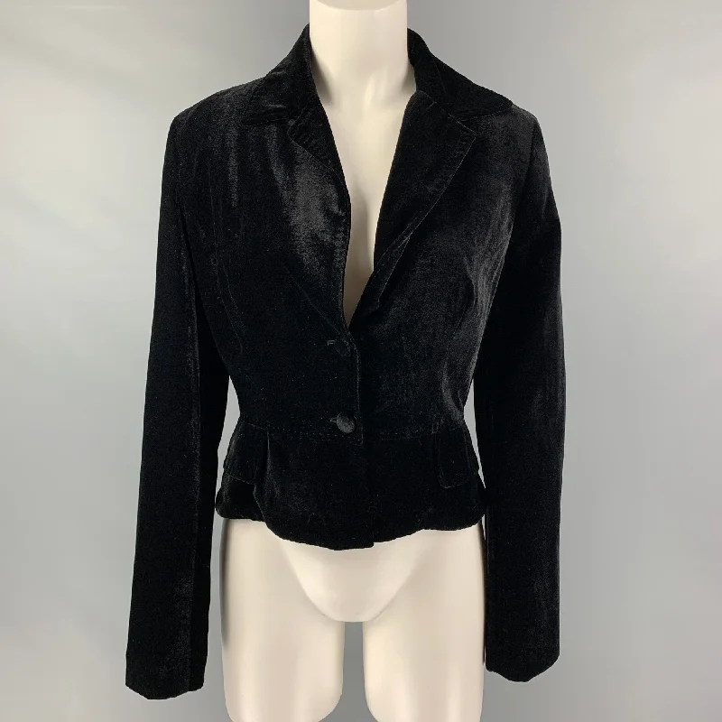 MARTIN GRANT Size M Black Viscose Blend Single breasted Jacket Faux Fur Jacket Real Fur Jacket Shearling Jacket MARTIN GRANT Size M Black Viscose Blend Single breasted Jacket Faux Fur Jacket Real Fur Jacket Shearling Jacket