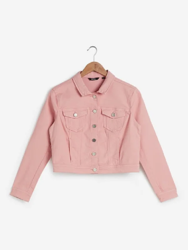 Nuon Peach Denim Crop Jacket