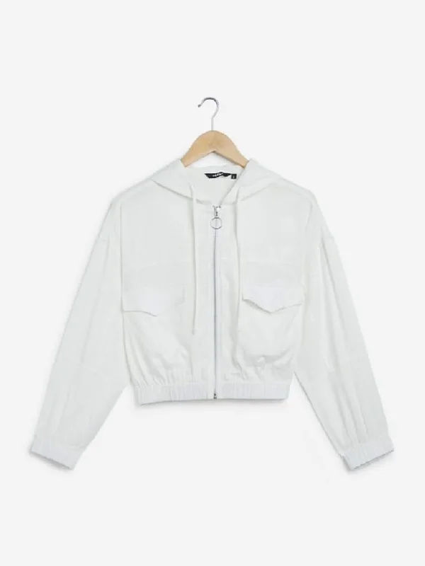 Nuon White Katz Cropped Jacket