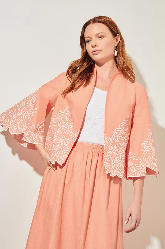 Plus Size Open Front Jacket - Embroidered Woven Oversized Jacket Tailored Jacket Straight Jacket Plus Size Open Front Jacket - Embroidered Woven Oversized Jacket Tailored Jacket Straight Jacket