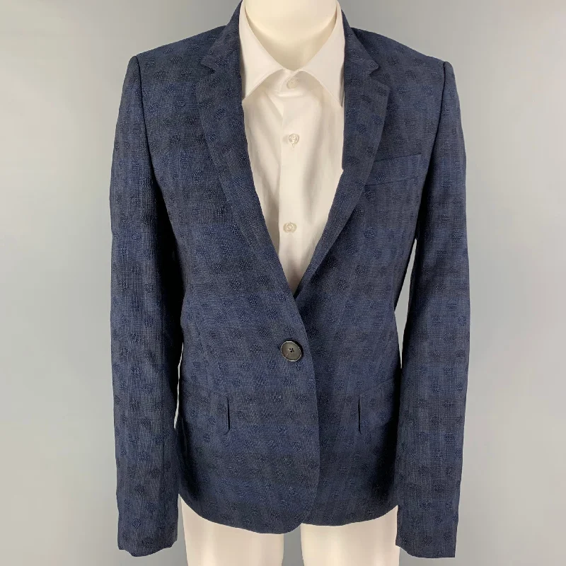 PS by PAUL SMITH Size S Navy Pattern Notch Lapel Jacket Blazer Toggled Jacket Drawstring Jacket Belted Jacket PS by PAUL SMITH Size S Navy Pattern Notch Lapel Jacket Blazer Toggled Jacket Drawstring Jacket Belted Jacket