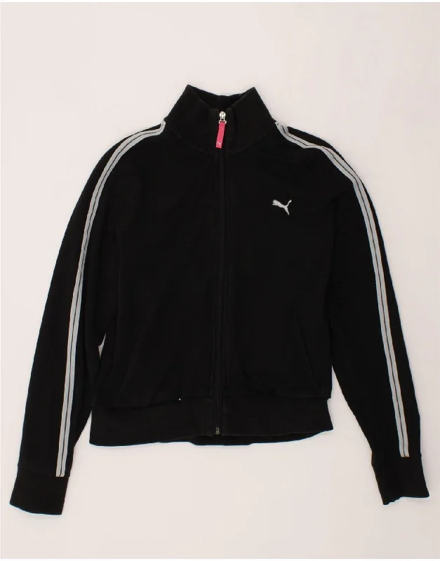 PUMA Womens Tracksuit Top Jacket UK 14 Medium Black