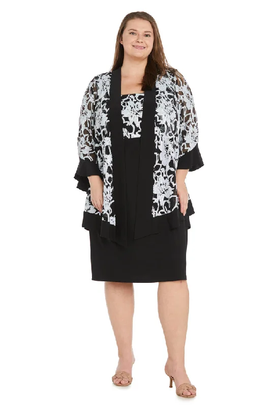 R&M Richards 1654W Plus Size Short Mother of the Bride Jacket Dress