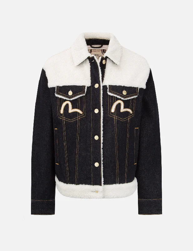 Sherpa Blocking Denim Jacket Notch Collar Jacket Peter Pan Collar Jacket Cowl Neck Jacket Sherpa Blocking Denim Jacket Notch Collar Jacket Peter Pan Collar Jacket Cowl Neck Jacket