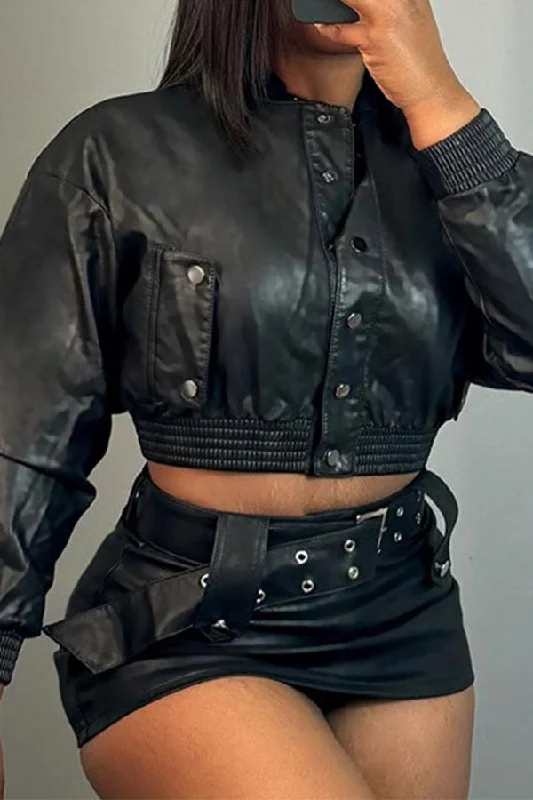 Solid Color PU Punk Belted Jacket & Skirt Faux Fur Jacket Real Fur Jacket Shearling Jacket Solid Color PU Punk Belted Jacket & Skirt Faux Fur Jacket Real Fur Jacket Shearling Jacket