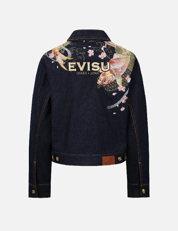 Tattoo Koi and Sakura Embroidery Denim Jacket Toggled Jacket Drawstring Jacket Belted Jacket Tattoo Koi and Sakura Embroidery Denim Jacket Toggled Jacket Drawstring Jacket Belted Jacket