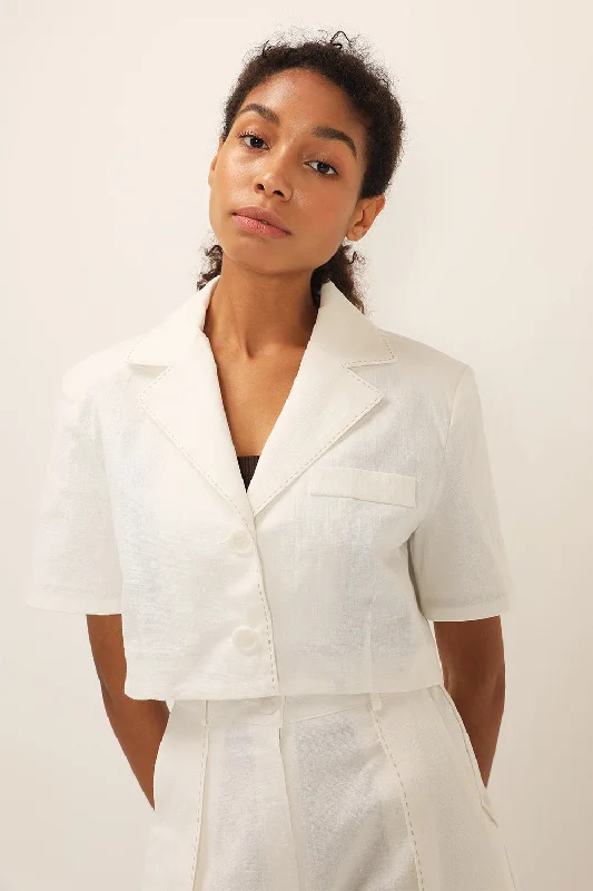 Tinsley Contrast Stitch Crop Jacket V-Neck Jacket Boat Neck Jacket Square Neck Jacket Tinsley Contrast Stitch Crop Jacket V-Neck Jacket Boat Neck Jacket Square Neck Jacket