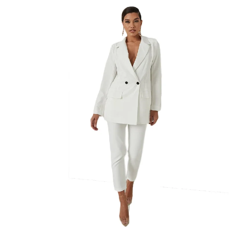 White Double Breasted Women Pants Suits Mother Celebrity Red Carpet Blazer Suit Ladies Prom Party Wedding Wear(Jacket+Pants) Striped Jacket Polka Dot Jacket Floral Jacket White Double Breasted Women Pants Suits Mother Celebrity Red Carpet Blazer Suit Ladies Prom Party Wedding Wear(Jacket+Pants) Striped Jacket Polka Dot Jacket Floral Jacket
