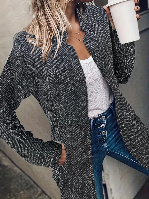 Women's Long Sleeve Open Front Blazer Jacket