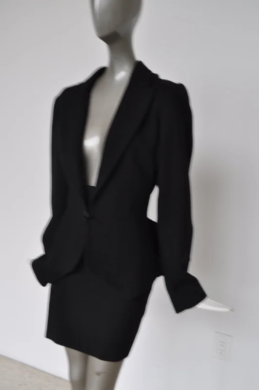 Azzedine Alaia skirt suit 90s leather skirt durable