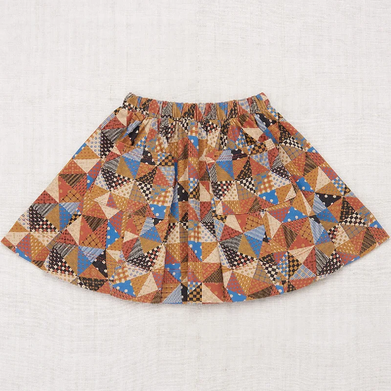 Circle Skirt in Cinnamon Patchwork by Misha & Puff - Last Ones In Stock - 3-4 Years leather skirt bold Circle Skirt in Cinnamon Patchwork by Misha & Puff - Last Ones In Stock - 3-4 Years leather skirt bold