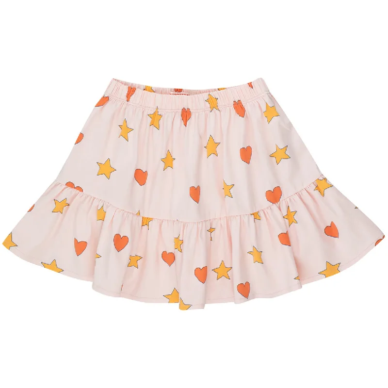 Hearts Stars Skirt by Tinycottons - Last Ones In Stock - 10-12 Years asymmetrical skirt cut Hearts Stars Skirt by Tinycottons - Last Ones In Stock - 10-12 Years asymmetrical skirt cut