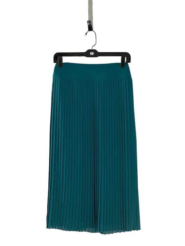 J. Crew Size 2 Teal Pleated Skirt lace skirt intricate
