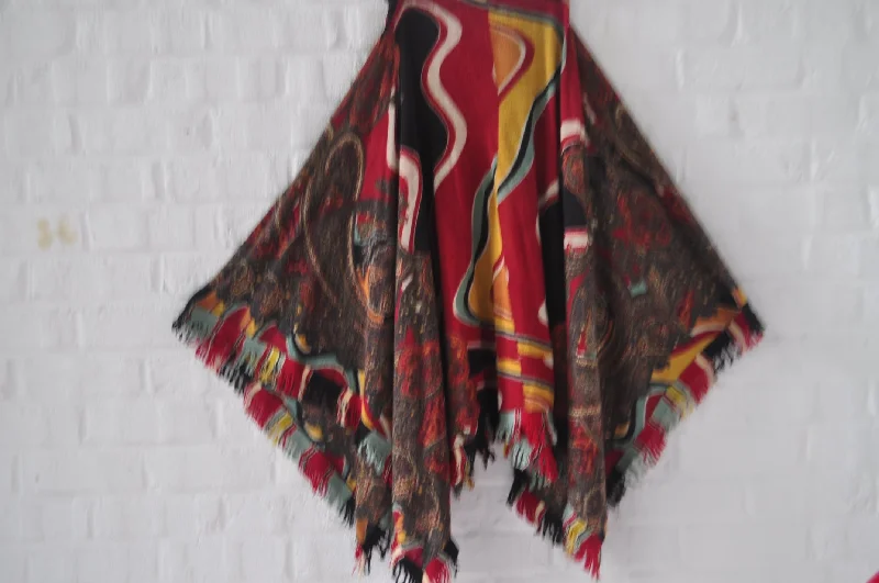 Jean Paul Gaultier wool skirt 80s ruffled skirt detail